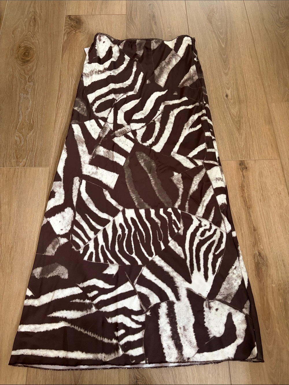 Princess Polly Brown and White Zebra-Print Maxi Skirt